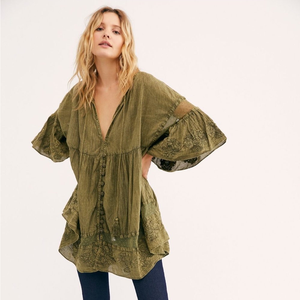 Free People Feeling Blue green tunic / dress